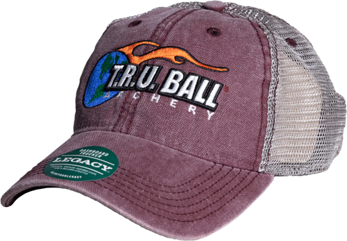 T.R.U. Ball® Dashboard Trucker Hat - Burgundy/Silver