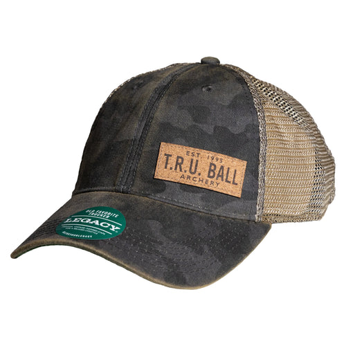 T.R.U. Ball® Leather Tag Hat - Black Camo